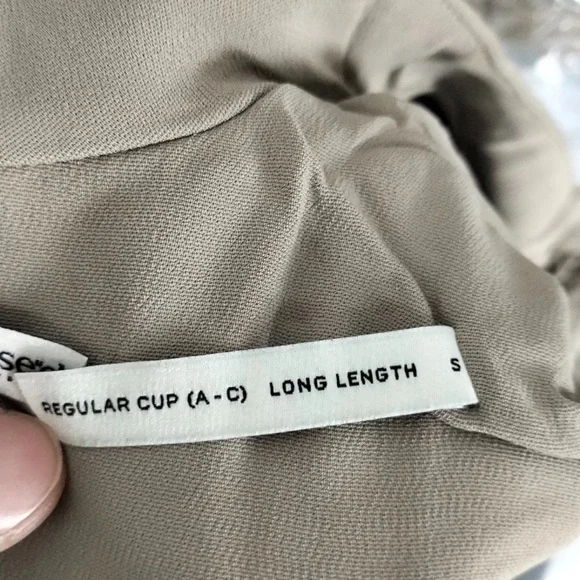 House of CB MAHALIA Taupe Long Sleeve Mini Dress Small S 4-6 Tall $269 - Picture 9 of 9